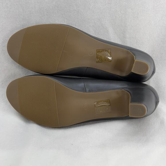 Journee Collection Luu Faux Leather Low Block Heel Pumps-Gray-Women Size 10-NEW - Picture 9 of 11